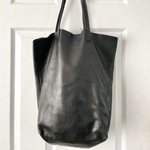 BAGGU Leather Tote - Black